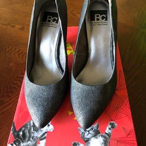 BC Penthouse Silver Metallic Heels- 7 1/2 NIB